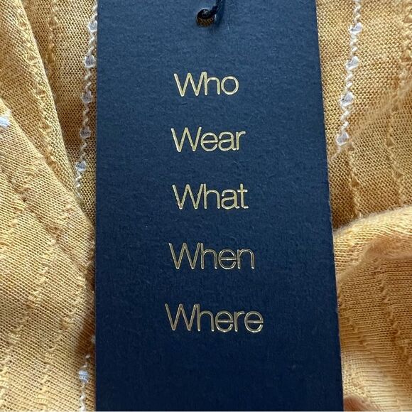 Anthropologie W5 Concepts Swiss Dot Ruffle Bell Sleeve Goldenrod Blouse SZ L - Picture 9 of 15